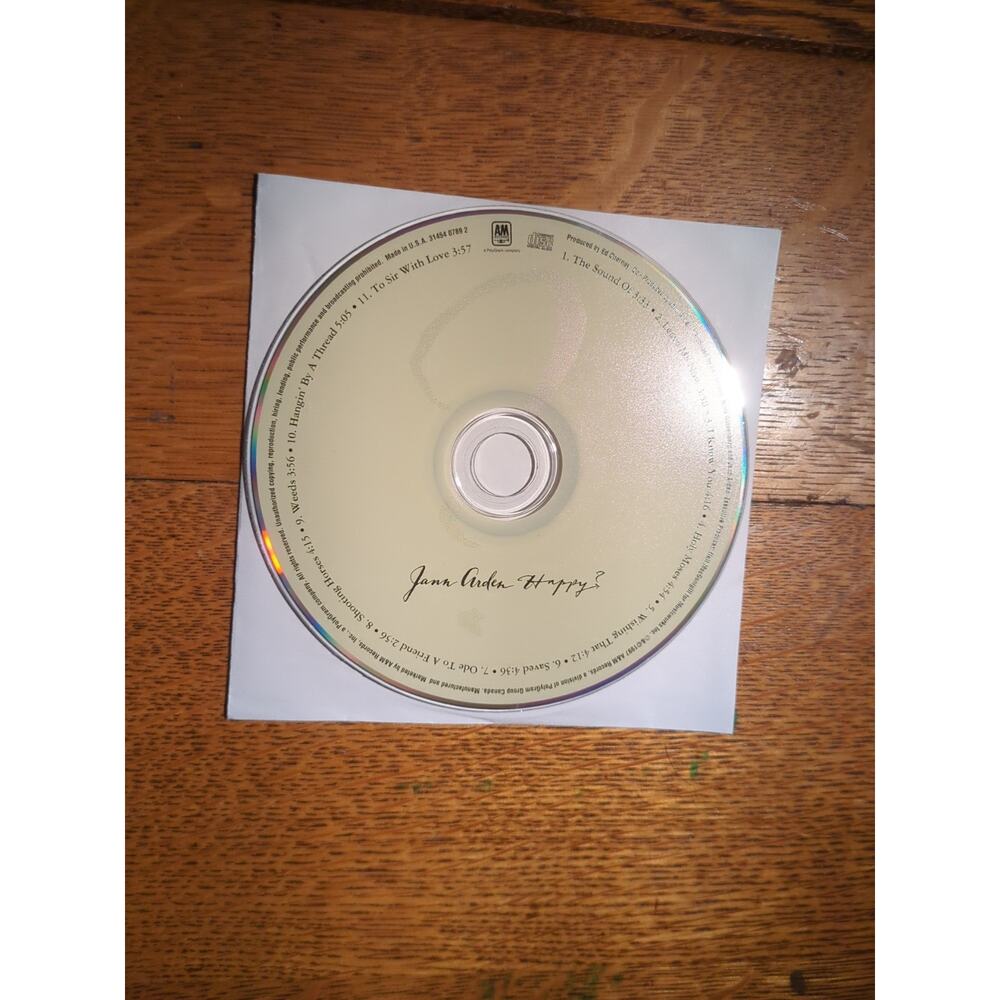 Jann Arden Happy? Music CD Album 1997 Release Disc Only